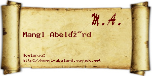 Mangl Abelárd névjegykártya